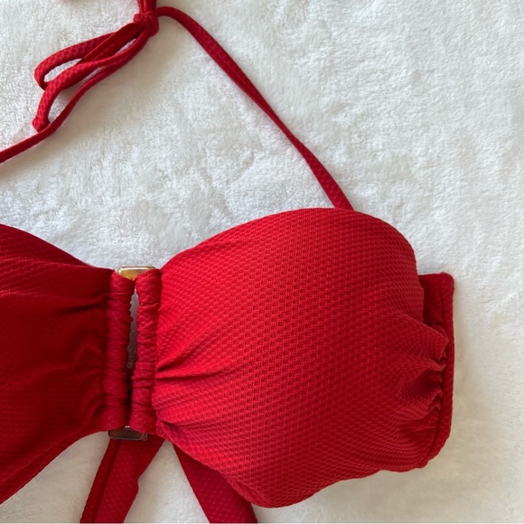 Red Bandeau Bikini Top - Picture 2 of 5